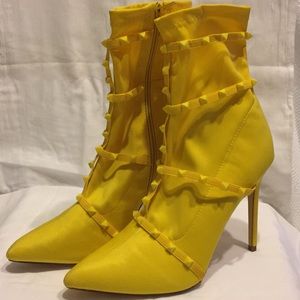 Yellow Studded Boots